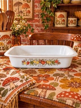 Vintage 70s Corningware Spice of Life Open Roaster A-21